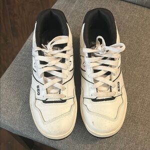 New Balance 550 White and Black Athletic Shoes